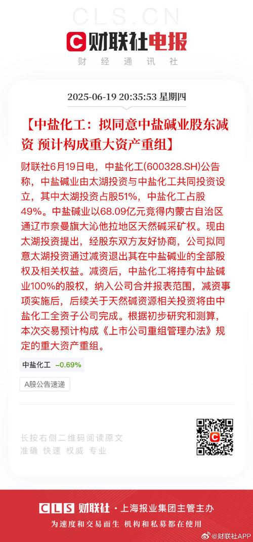 中盐化工最新公告：拟对中盐碱业增资并引入战略投资者