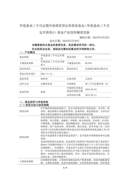 4月2日基金净值：宏利金利3个月定开债券发起式最新净值1.0162，涨0.11%